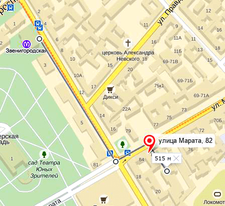 Маршрут на карте Маршрут на карте